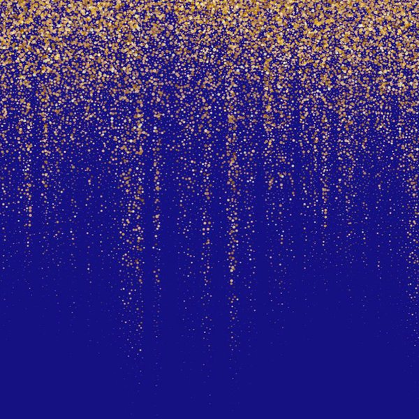 Lines of gold sparkles descending a dark blue background.