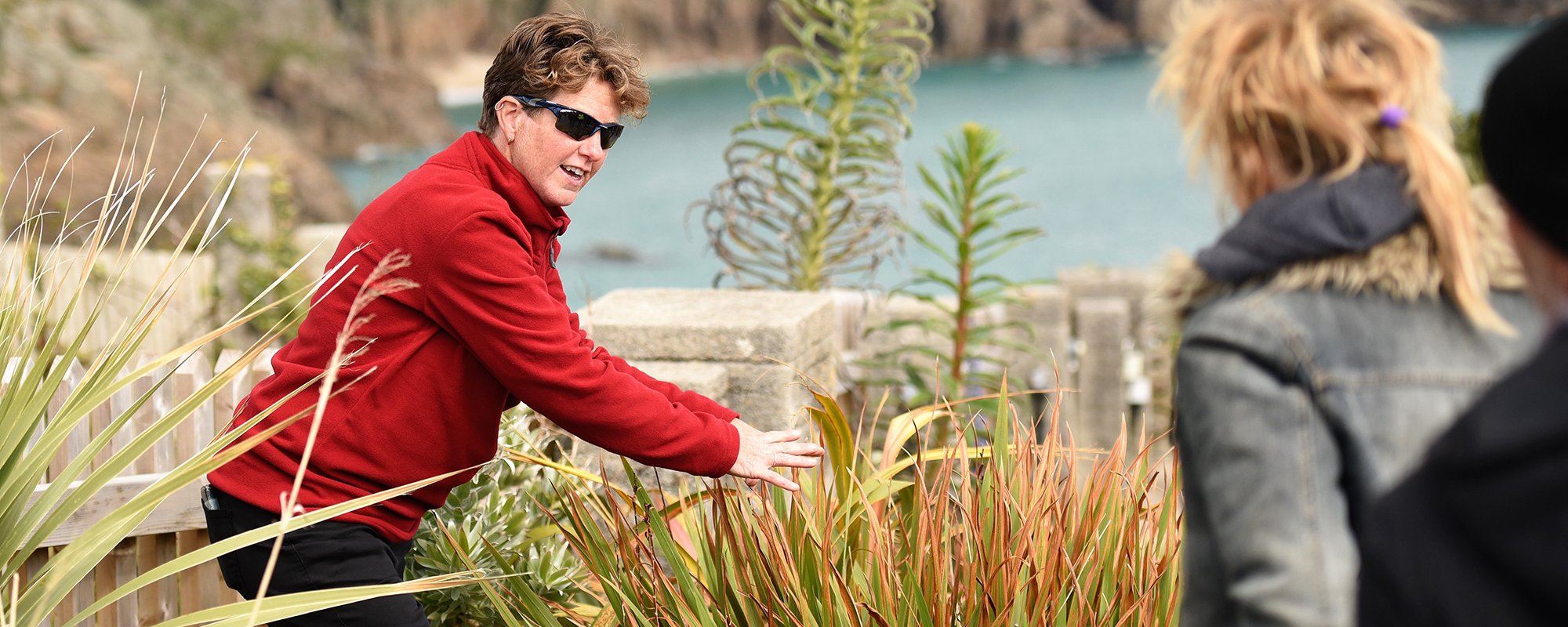 Head Gardener Claire leading a tour of the Minack garden