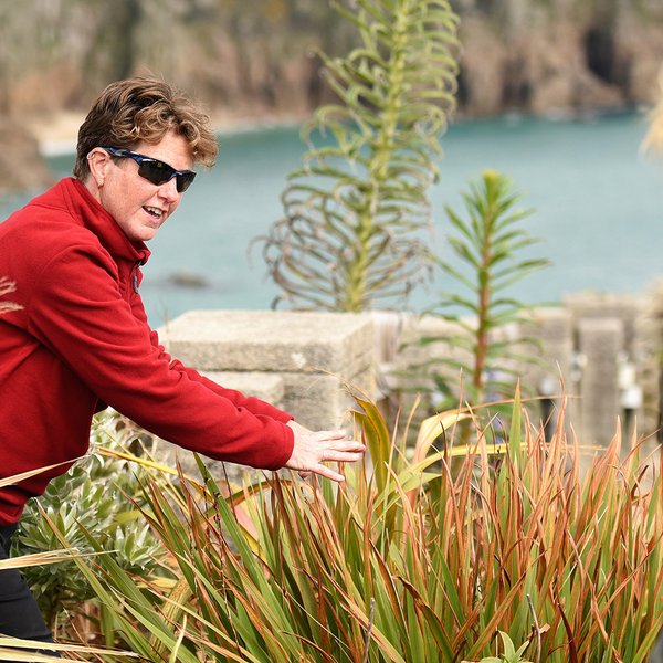 Head Gardener Claire leading a tour of the Minack garden