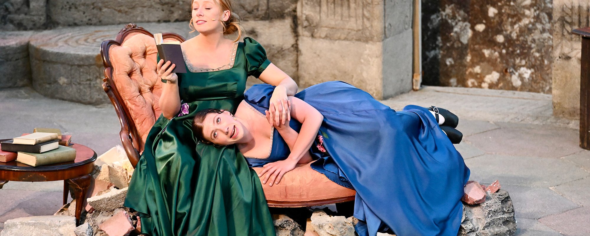 Actors performing on the Minack stage