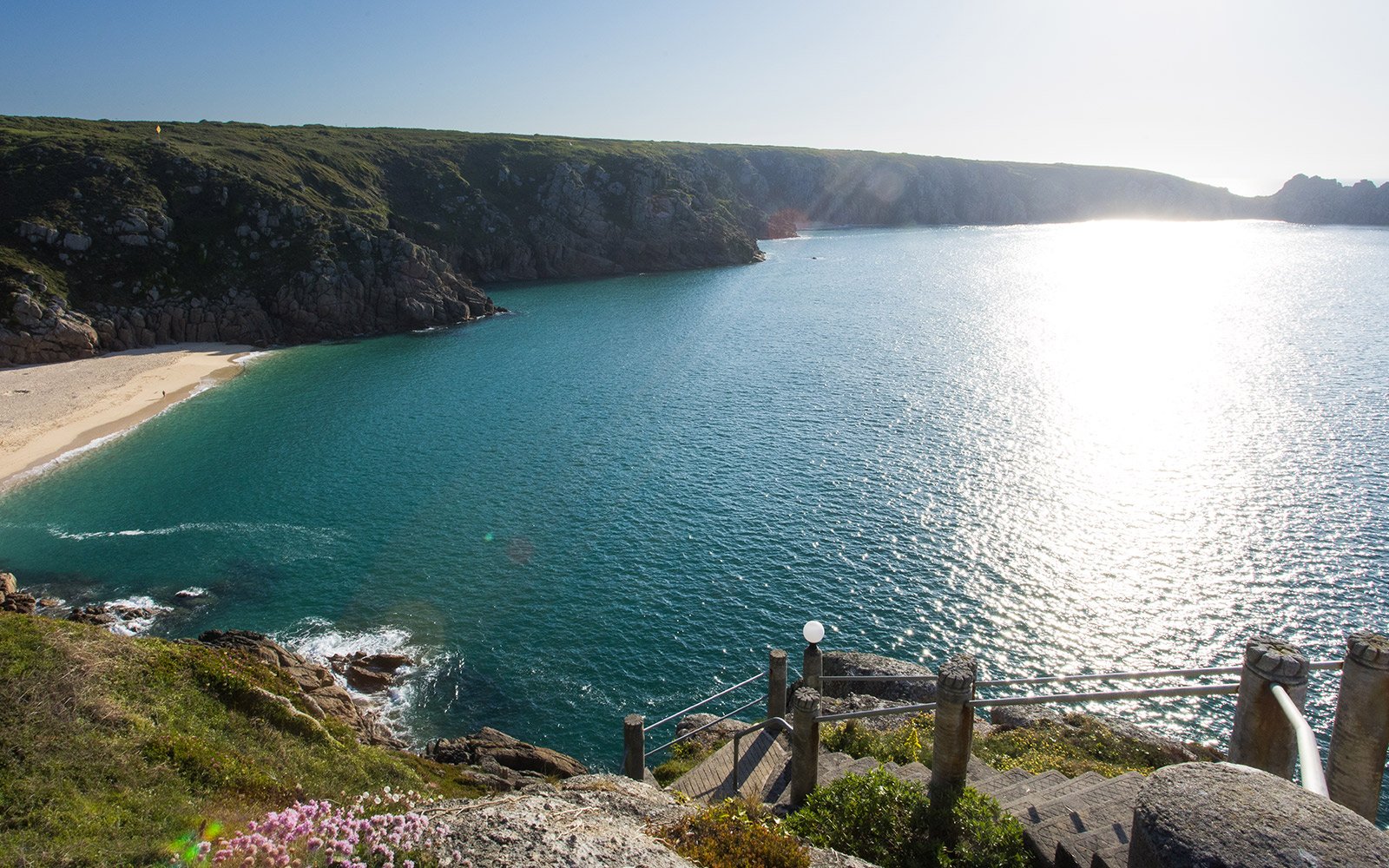 Porthcurno bay at dawn