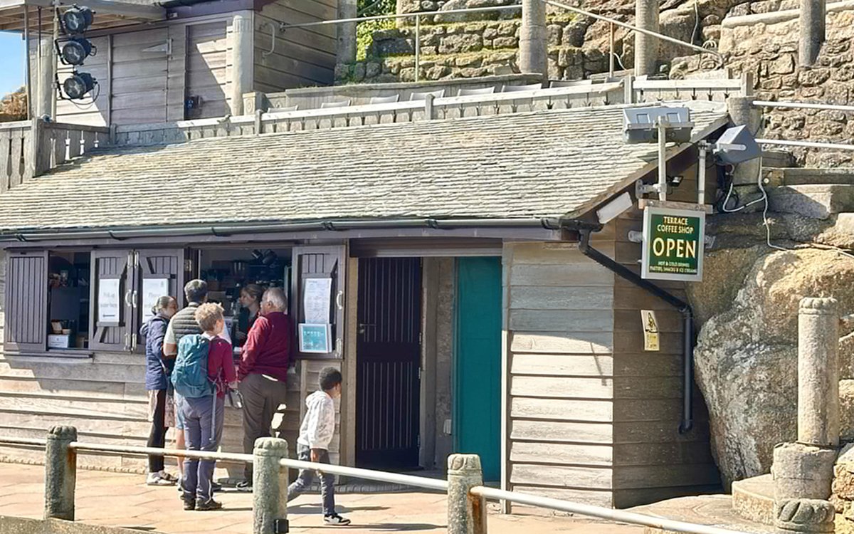 Visitors buying refreshments from the Terrace coffee shop